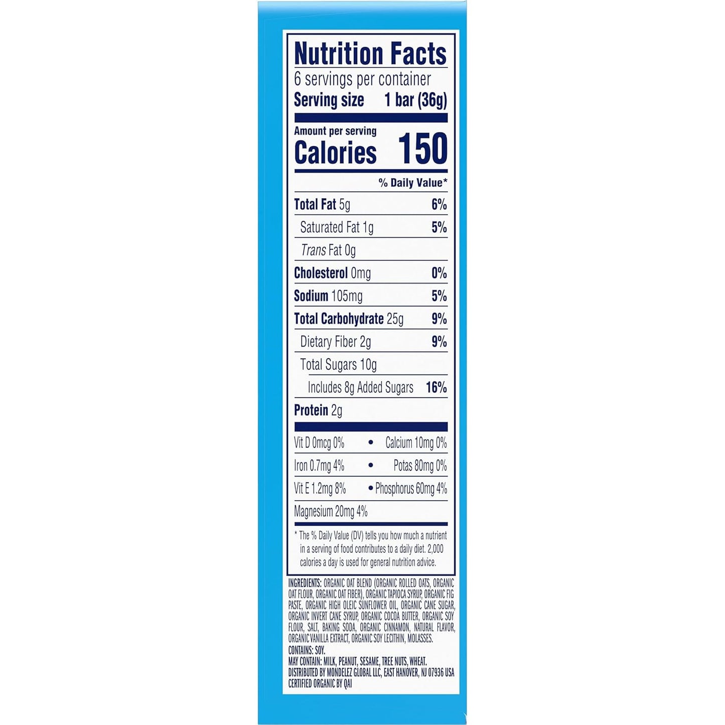 CLIF Kid Zbar Iced Oatmeal Cookie Granola Bars for Active Kids, Organic Whole Grain After-School Snack 6 Count