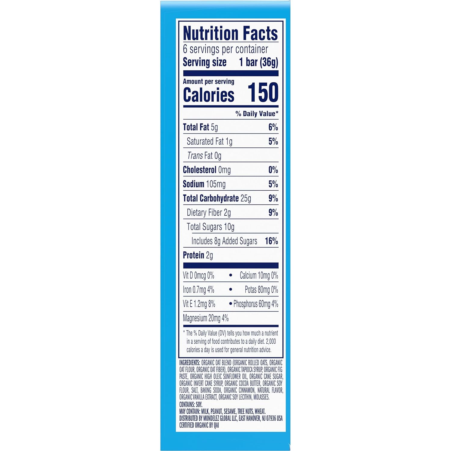 CLIF Kid Zbar Iced Oatmeal Cookie Granola Bars for Active Kids, Organic Whole Grain After-School Snack 6 Count