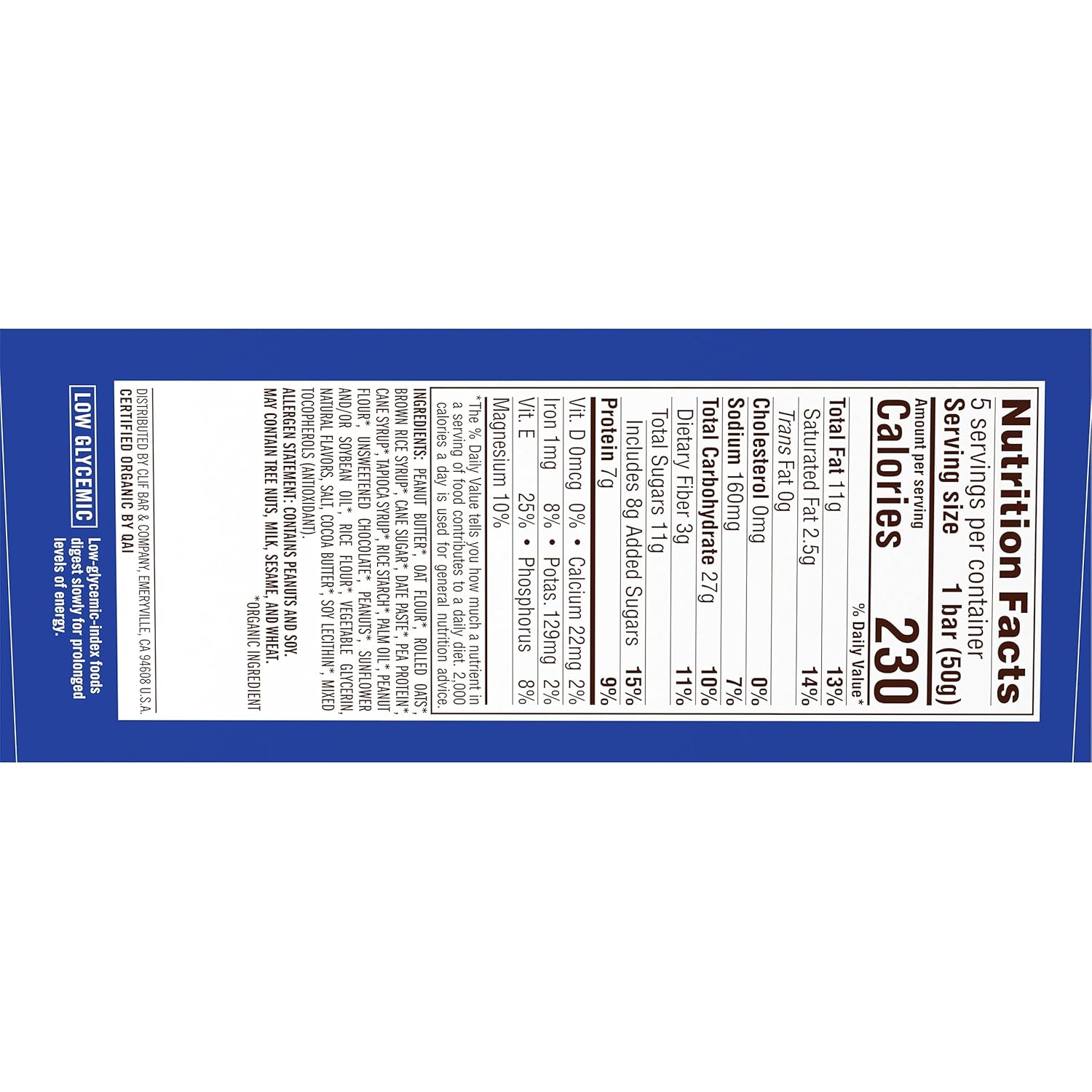 CLIF Nut Butter Bar – Mindful Snack for Yoga Studio Recovery, Chocolate Chip Peanut Butter