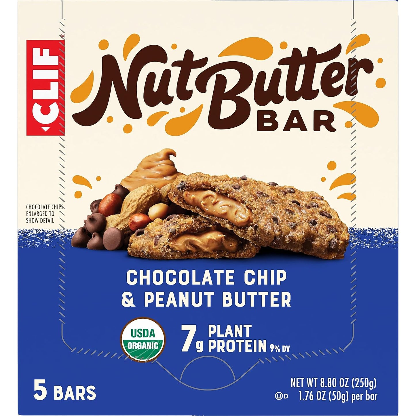 CLIF Nut Butter Bar – Mindful Snack for Yoga Studio Recovery, Chocolate Chip Peanut Butter