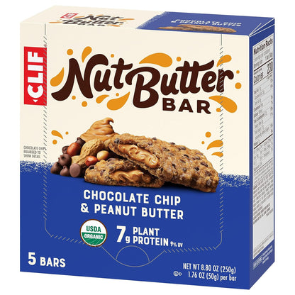 CLIF Nut Butter Bar – Mindful Snack for Yoga Studio Recovery, Chocolate Chip Peanut Butter