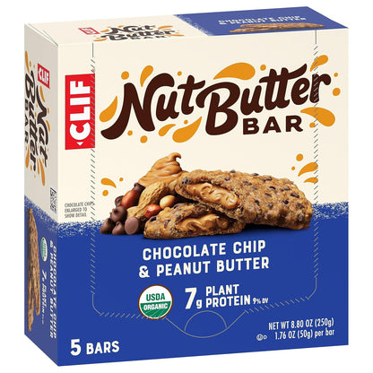 CLIF Nut Butter Bar – Mindful Snack for Yoga Studio Recovery, Chocolate Chip Peanut Butter