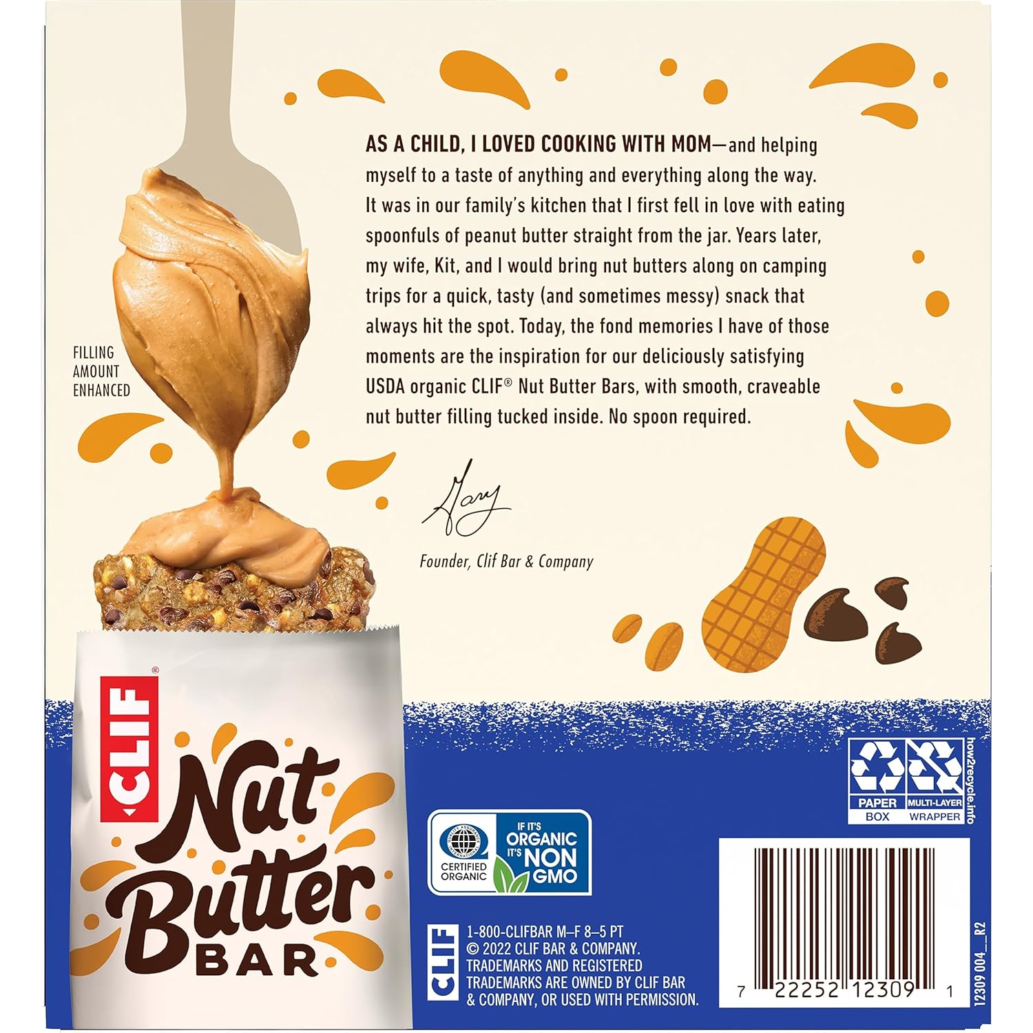 CLIF Nut Butter Bar – Mindful Snack for Yoga Studio Recovery, Chocolate Chip Peanut Butter