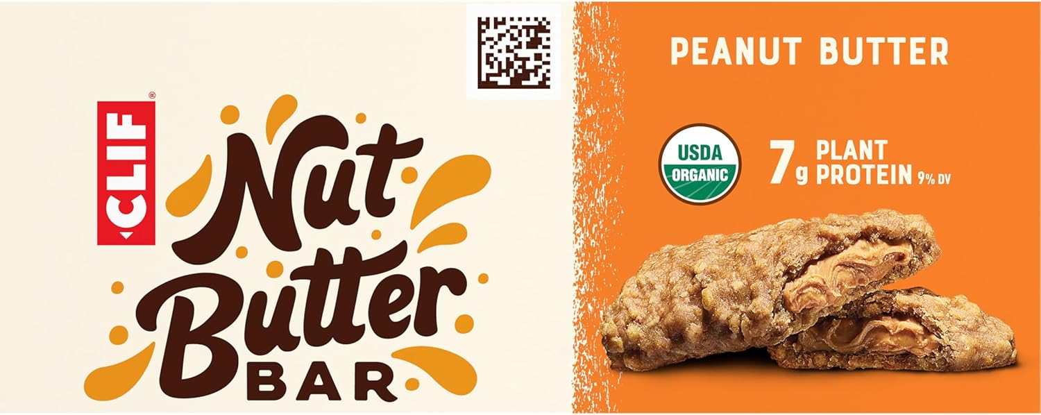 CLIF Nut Butter Bar Peanut Butter – Trail-Ready Energy Bar for Hikers, 5-Pack of 1.76 oz Bars
