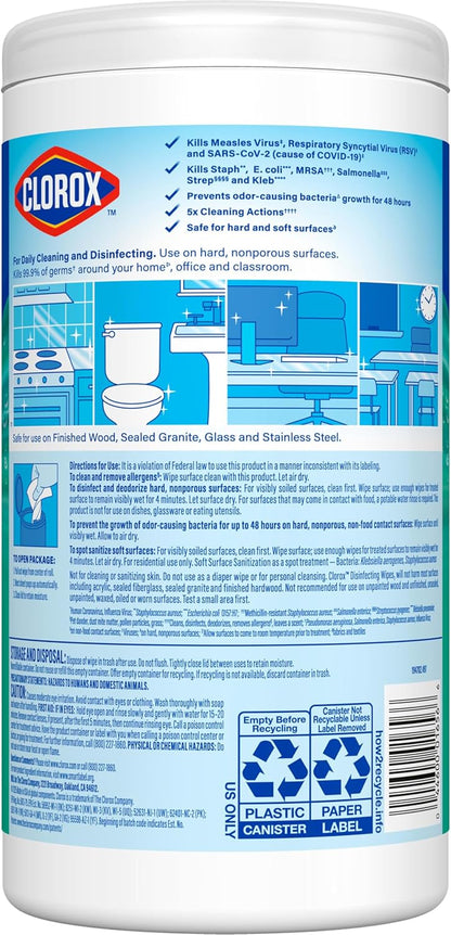 Clorox Bleach Free Disinfecting Wipes for Whole-Home Cleaning, Multi-Surface Daily Sanitizing, 75 Count
