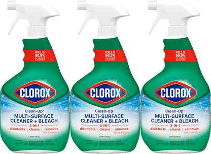 Clorox Clean-Up Cleaner – Family-Safe Surface Disinfectant for Nursery and Playroom Germ Control, 32 Fl Oz, Pack of 3