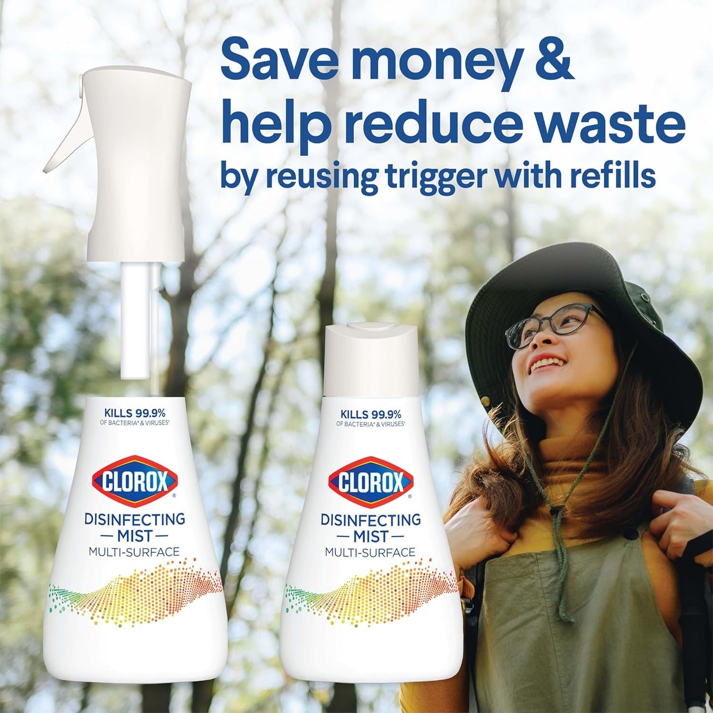 Clorox Disinfecting Mist for Family Safe Daily Disinfecting, No Flame No Fume Bathroom and Kitchen Spray