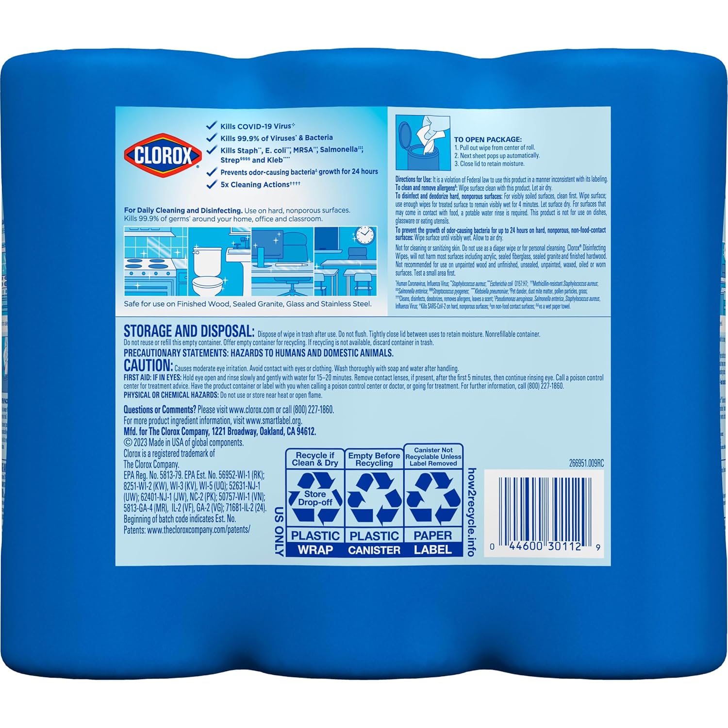 Clorox Disinfecting Wipes 525 Bulk Pack – Safe Everyday Sanitizing for Kitchens, Bathrooms, and Door Handles