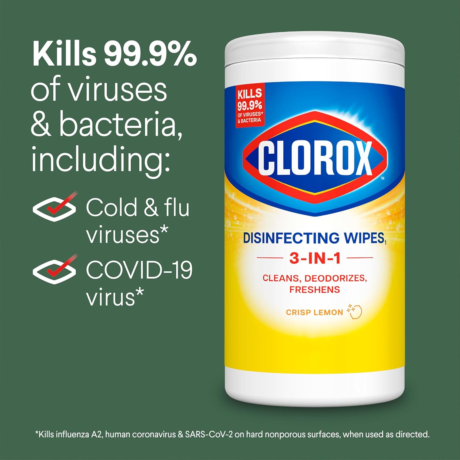 Clorox Disinfecting Wipes for Nursery and High Chair Zones, Bleach-Free Family Disinfection, 75 Count, Pack of 4