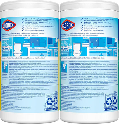 Clorox Disinfecting Wipes for Nursery and Playroom, Bleach Free Fresh Scent and Crisp Lemon, 75 Count Pack of 2