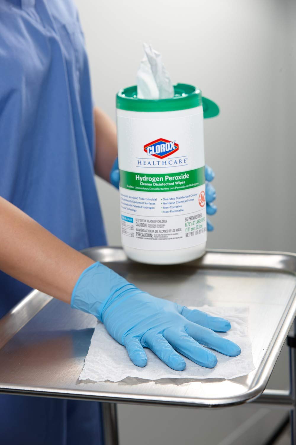 Clorox Healthcare Hydrogen Peroxide Disinfectant Wipes – Fragrance-Free Surface Sanitizer for NICU and Isolation Rooms