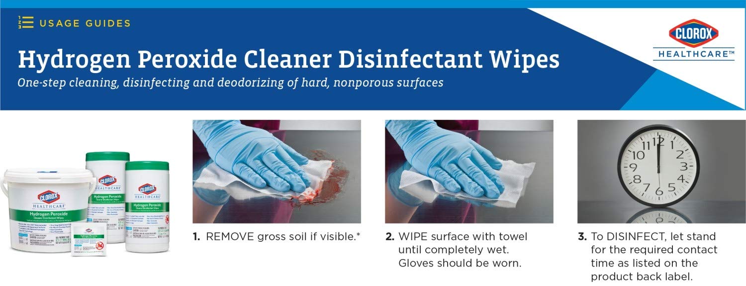 Clorox Healthcare Hydrogen Peroxide Disinfectant Wipes – Fragrance-Free Surface Sanitizer for NICU and Isolation Rooms