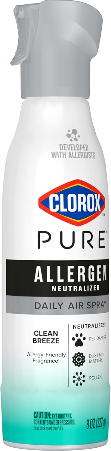 Clorox PURE Allergen Neutralizer Daily Air Spray – Kid-Safe Nursery Air Care with Allergen-Free Scent, 8 Ounces
