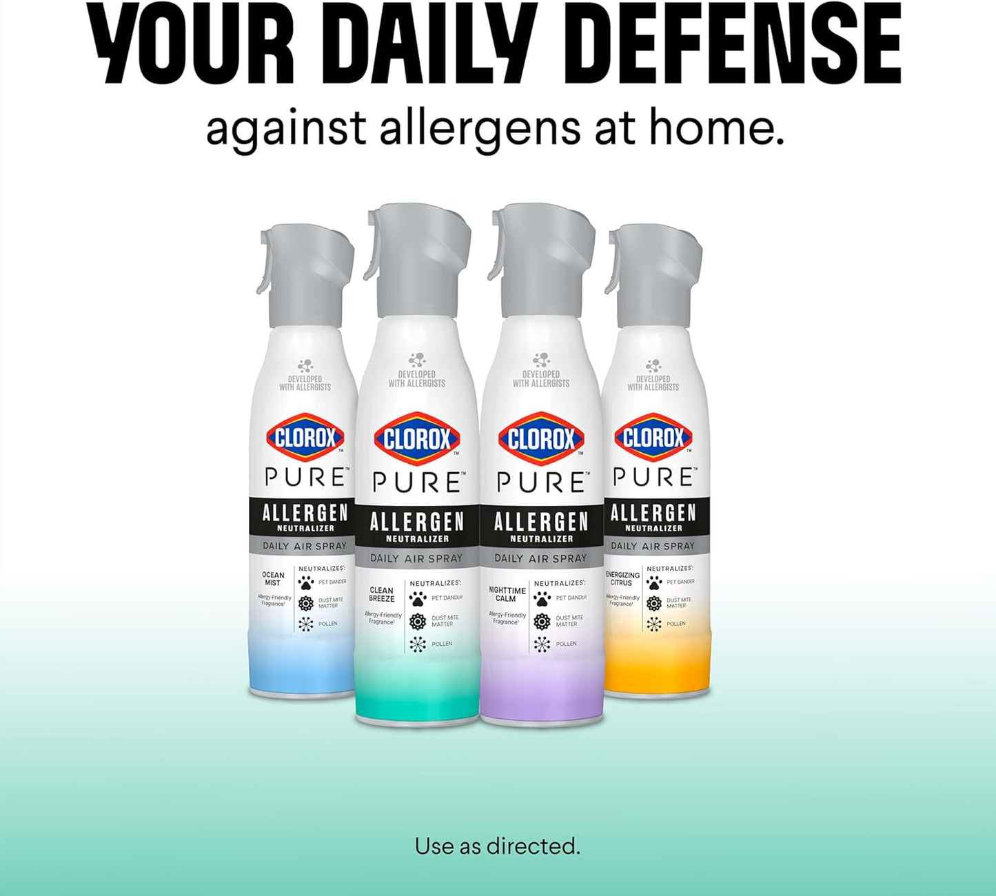 Clorox PURE Allergen Neutralizer Daily Air Spray – Kid-Safe Nursery Air Care with Allergen-Free Scent, 8 Ounces
