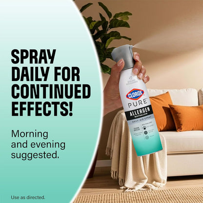 Clorox PURE Allergen Neutralizer Daily Air Spray – Kid-Safe Nursery Air Care with Allergen-Free Scent, 8 Ounces