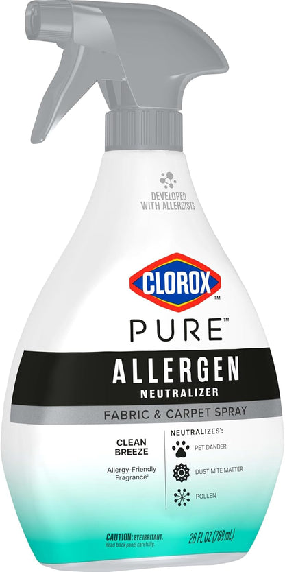 Clorox PURE Allergen Neutralizer Fabric Spray for Safer Indoor Air, Plant-Based Formula Without Flammable Propellants