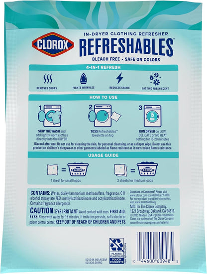 Clorox Refreshables In-Dryer Towelettes – One-Step Wardrobe Simplifier for Intentional Closets