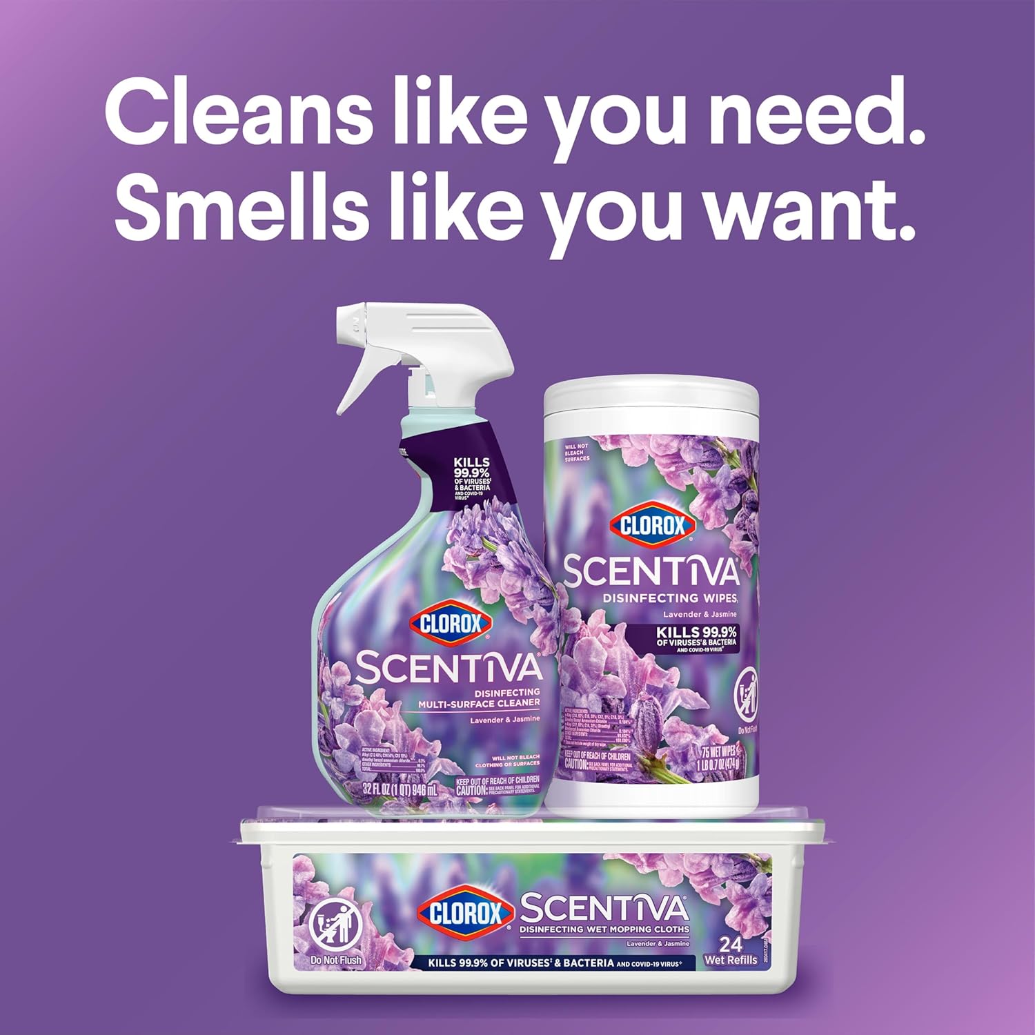 Clorox Scentiva Disinfecting Wipes – Bleach-Free Safer Formula for Kitchens with Kids and Pets