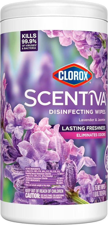 Clorox Scentiva Disinfecting Wipes – Bleach-Free Safer Formula for Kitchens with Kids and Pets