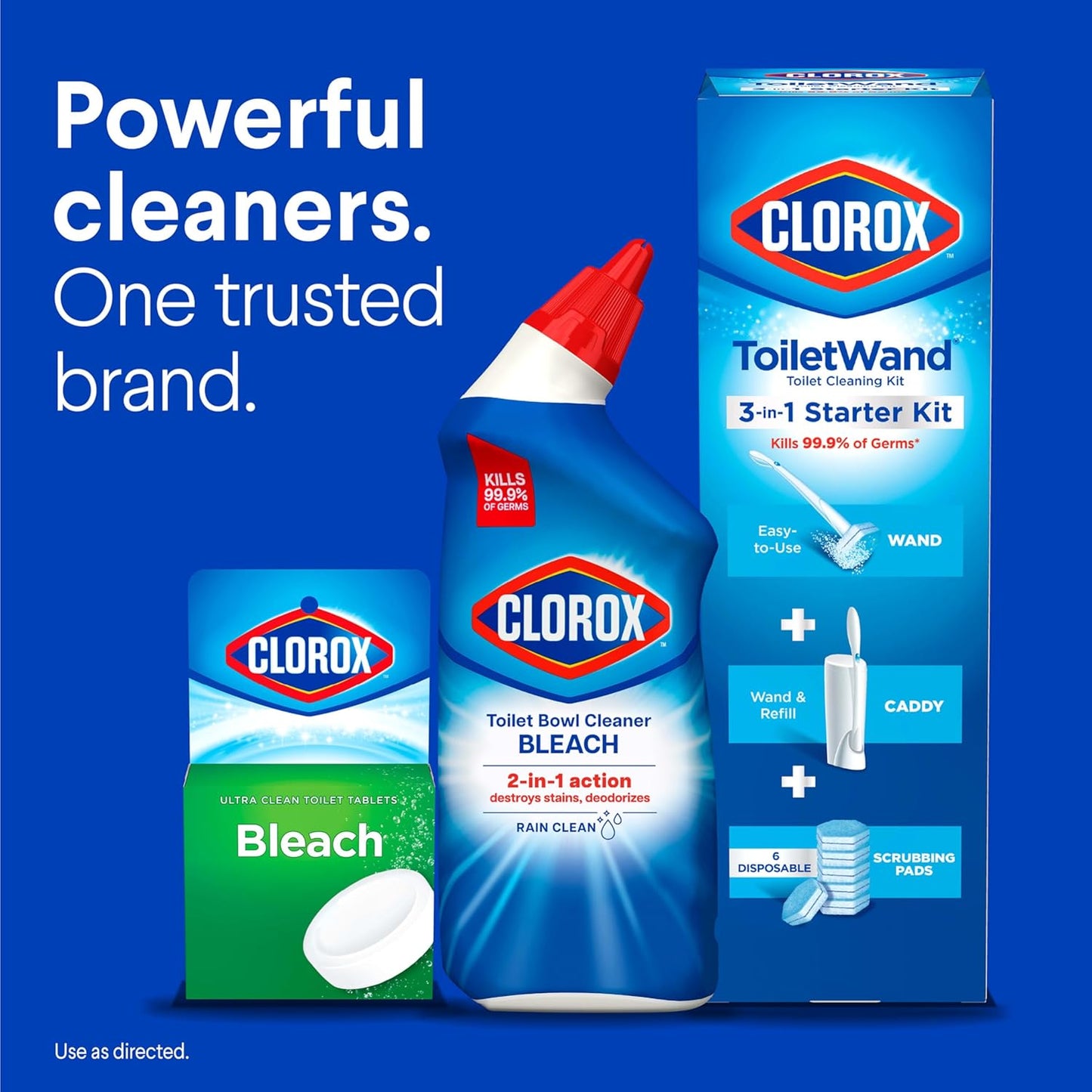 Clorox Toilet Bowl Cleaner with Bleach Rain Clean, Germ-Kill Disinfectant for a Fresh Self-Care Bathroom Ritual