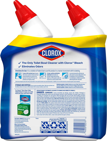 Clorox Toilet Bowl Cleaner with Bleach Rain Clean, Germ-Kill Disinfectant for a Fresh Self-Care Bathroom Ritual