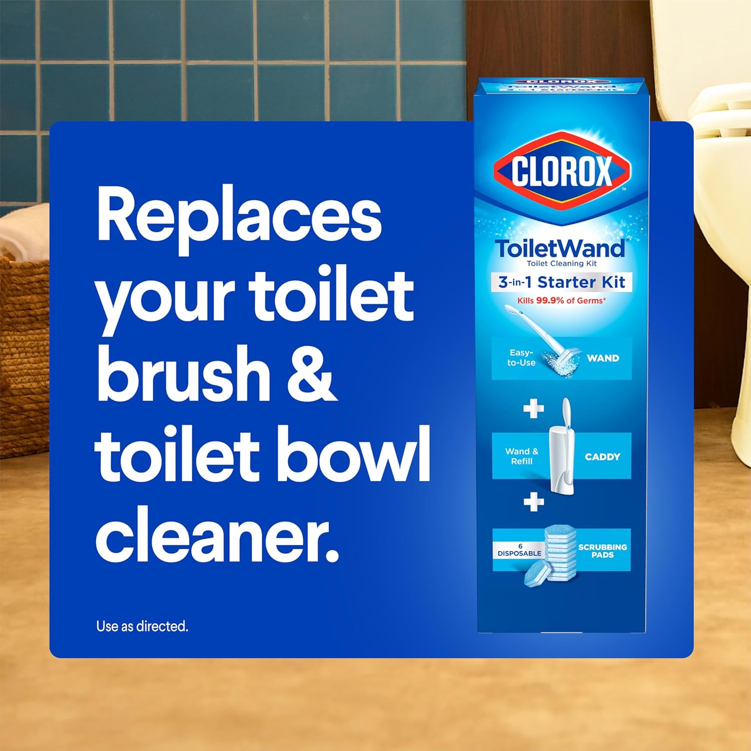 Clorox ToiletWand Disposable Cleaning System – Family Bathroom Sanitizer That Kills 99.9% of Germs