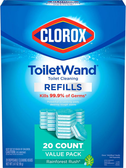 Clorox ToiletWand Disposable Pads – Touch-Free Toilet Bowl Sanitizing for Family Bathroom Germ Control, 99.9% Germ Kill