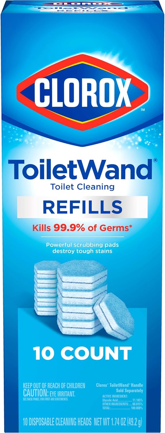 Clorox ToiletWand Disposable Toilet Pads – All-in-One Clutter-Free Replacement for Brush and Cleaner Bottles
