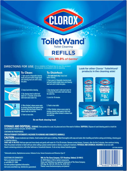 Clorox ToiletWand Disposable Toilet Refills – Self-Care Cleaning Ritual for a Hygienic Home Bathroom