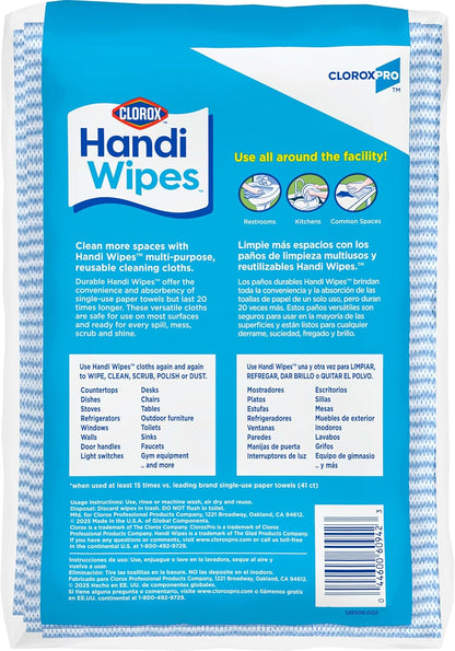 CloroxPro Clorox Handi Wipes Multi Use Reusable Cloths, 72 Count – Hygienic Cleaning Cloths for Patient Room Sanitization