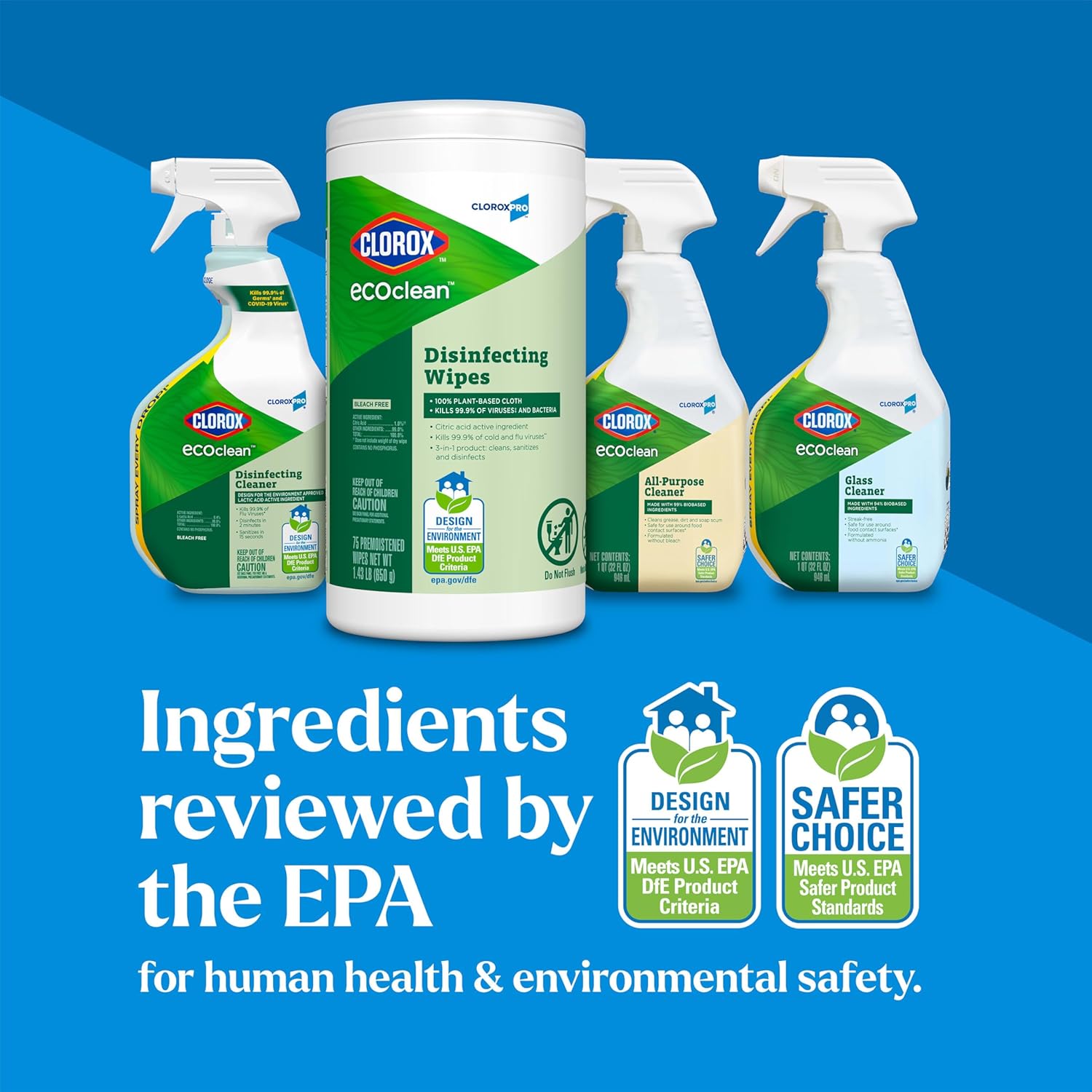 CloroxPro EcoClean Disinfecting Wipes – Unscented Bulk Canister Pack for Streamlined, Clutter-Free Cleaning Carts
