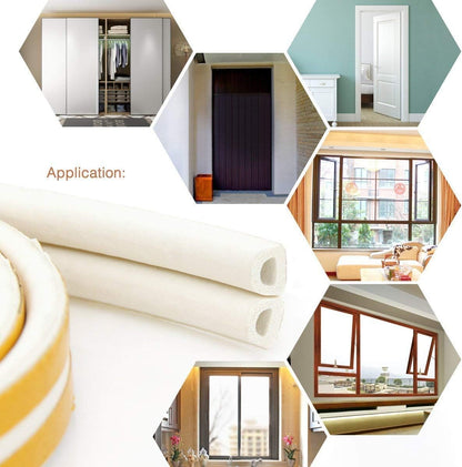 CloudBuyer Waterproof Door Seal for Shed and Garage Entry, 33Ft White D-Type Weatherproofing Against Rain and Wind
