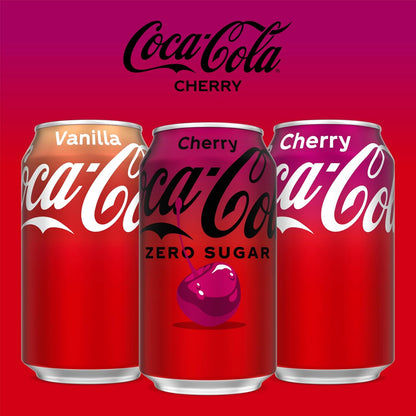 Coca-Cola Cherry Zero Soda - Afternoon Office Pick-Me-Up Without the Sugar Crash, 12 fl oz Cans (Pack of 12)