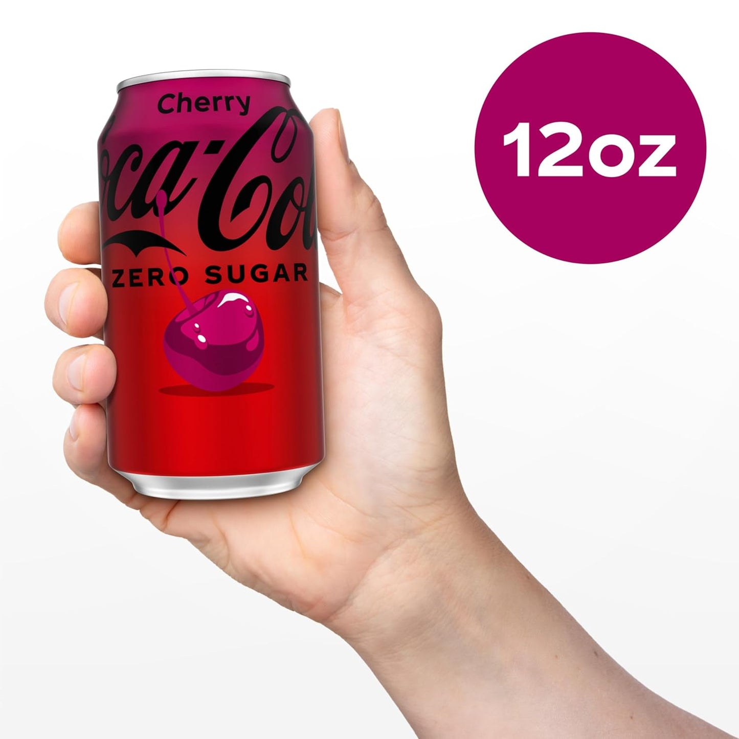 Coca-Cola Cherry Zero Soda - Afternoon Office Pick-Me-Up Without the Sugar Crash, 12 fl oz Cans (Pack of 12)