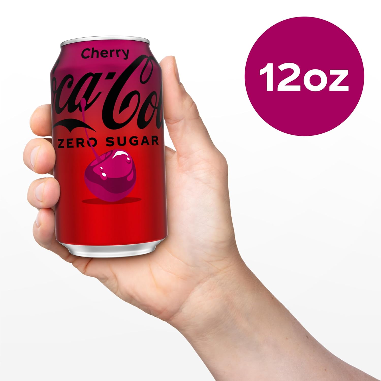 Coca-Cola Cherry Zero Soda - Afternoon Office Pick-Me-Up Without the Sugar Crash, 12 fl oz Cans (Pack of 12)