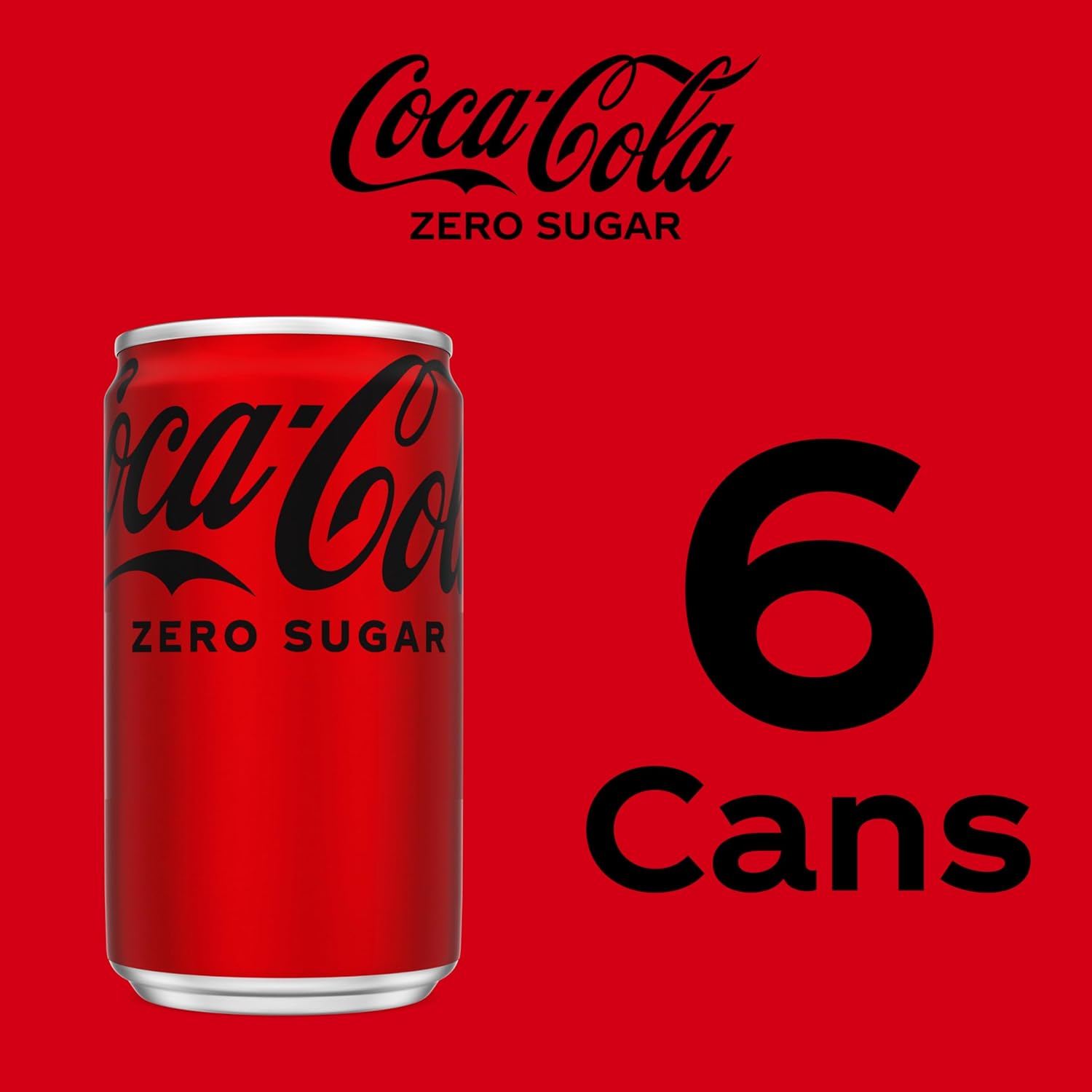 Coca-Cola Coke Zero Sugar Mini-Can 7.5 fl oz, 6 Pack – Guilt-Free Wellness Soda for Calorie-Conscious Home Drinkers
