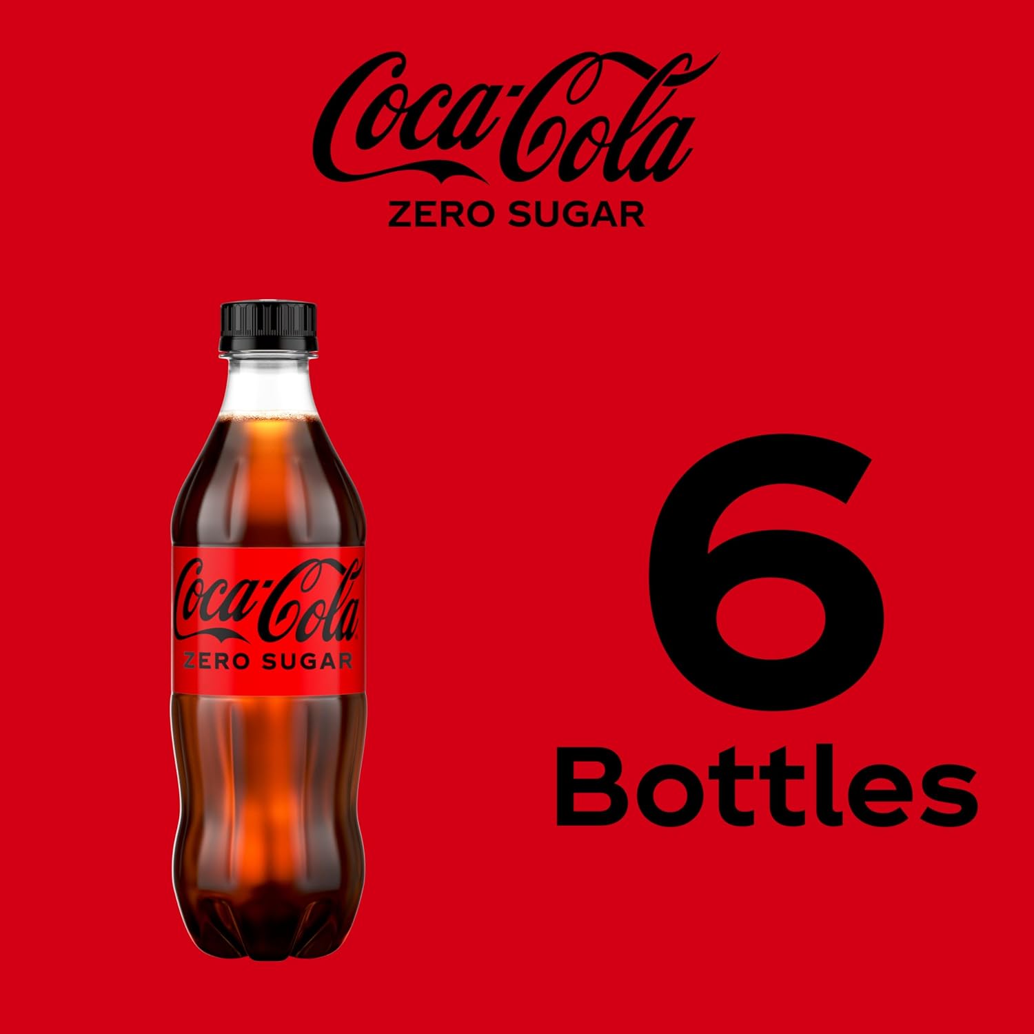 Coca-Cola Coke Zero Sugar Soda 16.9 fl oz 6 Pack – Midday Caffeine Pick Me Up for the Home Office Desk