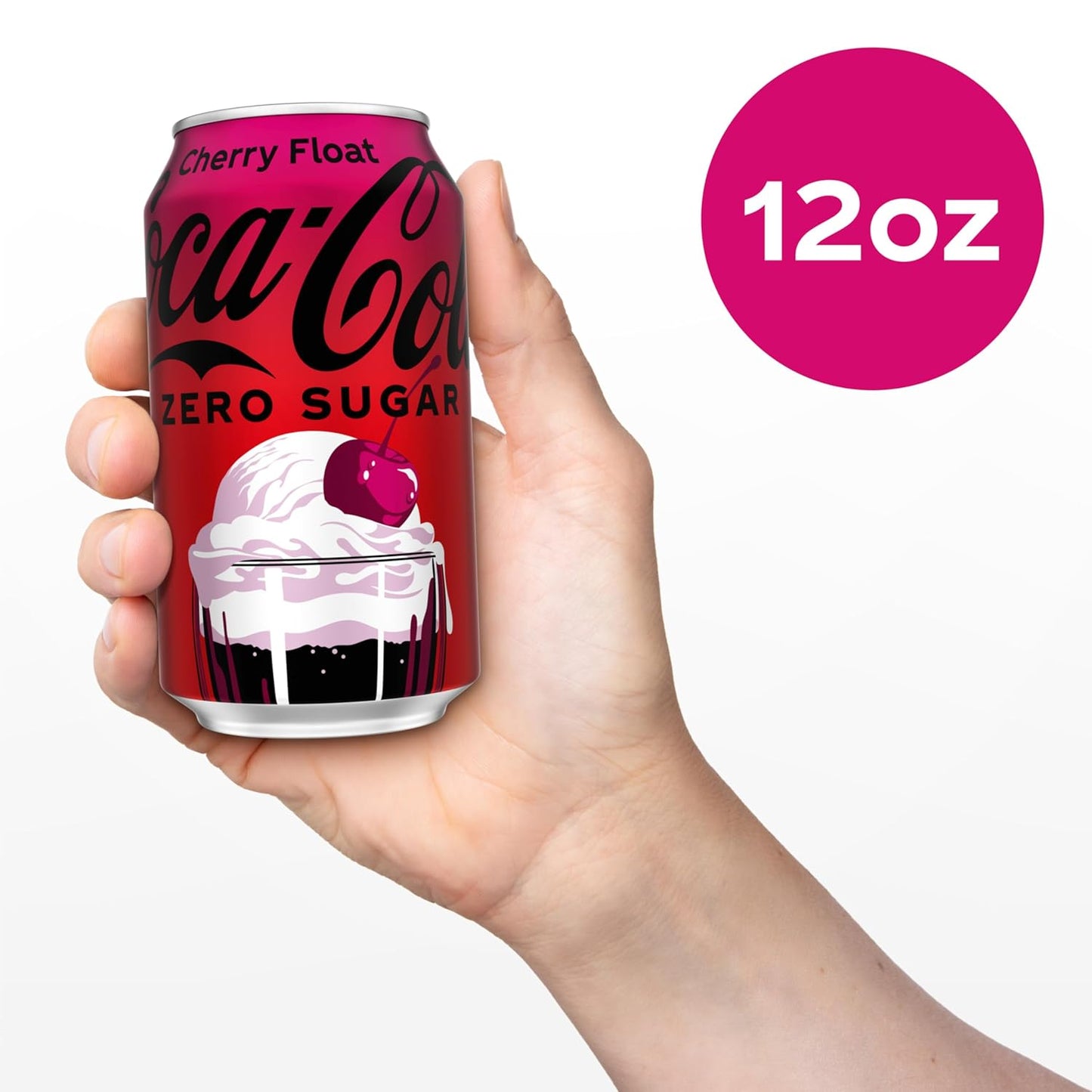 Coca-Cola Zero Sugar Cherry Float Soda Cans – Guilt-Free Self-Care Treat for Mindful Relaxation Routines, 12 fl oz, 12 Pack