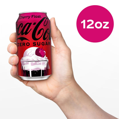 Coca-Cola Zero Sugar Cherry Float Soda Cans – Guilt-Free Self-Care Treat for Mindful Relaxation Routines, 12 fl oz, 12 Pack