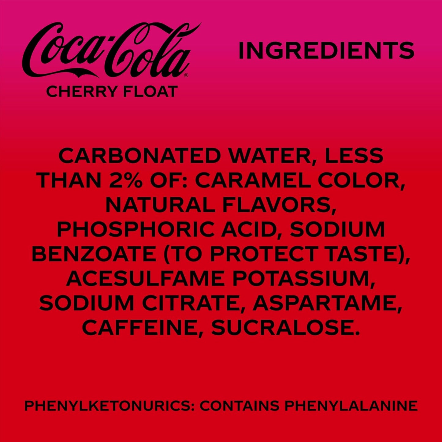 Coca-Cola Zero Sugar Cherry Float Soda Cans – Guilt-Free Self-Care Treat for Mindful Relaxation Routines, 12 fl oz, 12 Pack