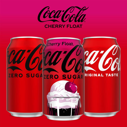 Coca-Cola Zero Sugar Cherry Float Soda Cans – Guilt-Free Self-Care Treat for Mindful Relaxation Routines, 12 fl oz, 12 Pack
