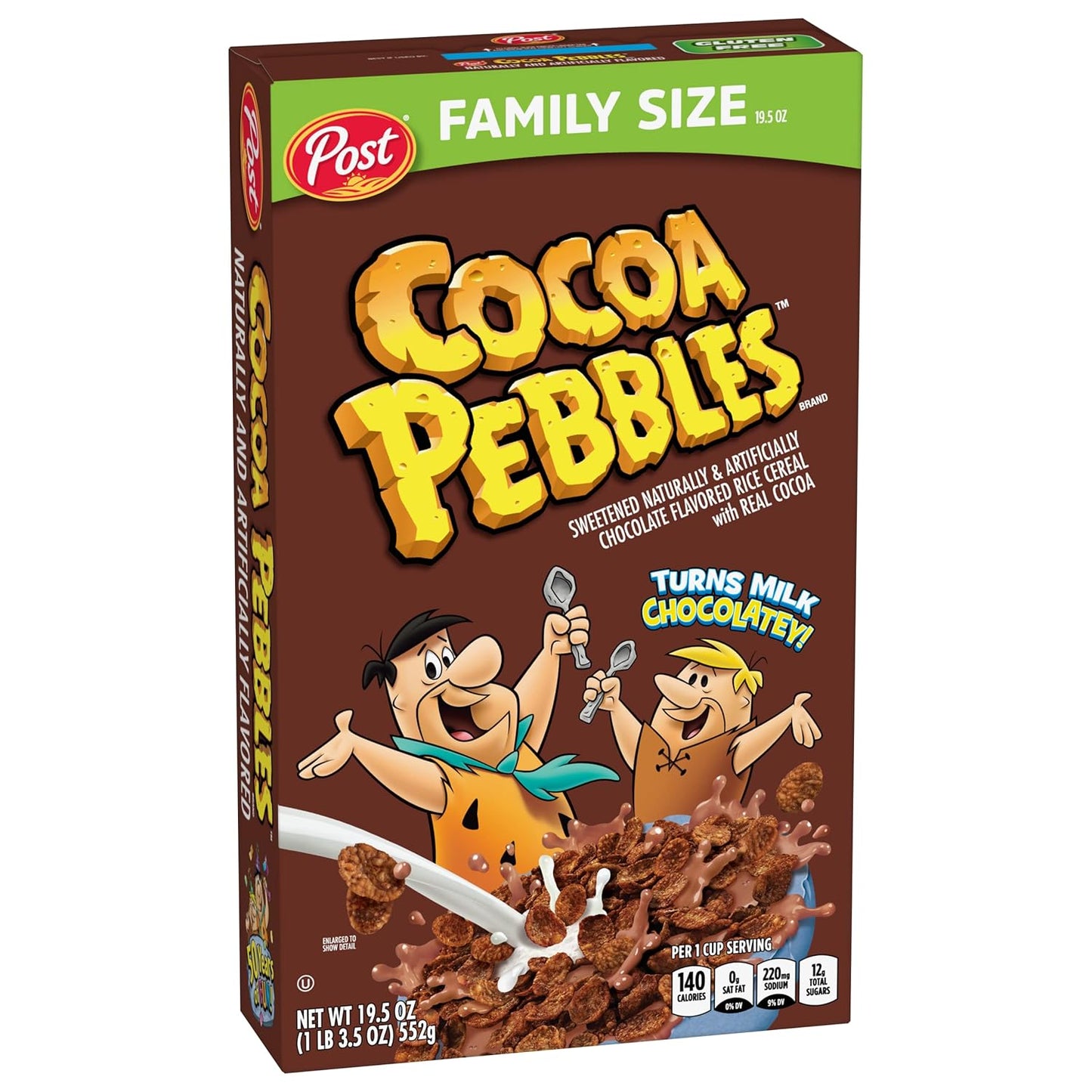 Cocoa PEBBLES Cereal – Fun Birthday Gift Box for Kids, Gluten Free Chocolatey Breakfast Surprise, 27.5 oz Mega Size