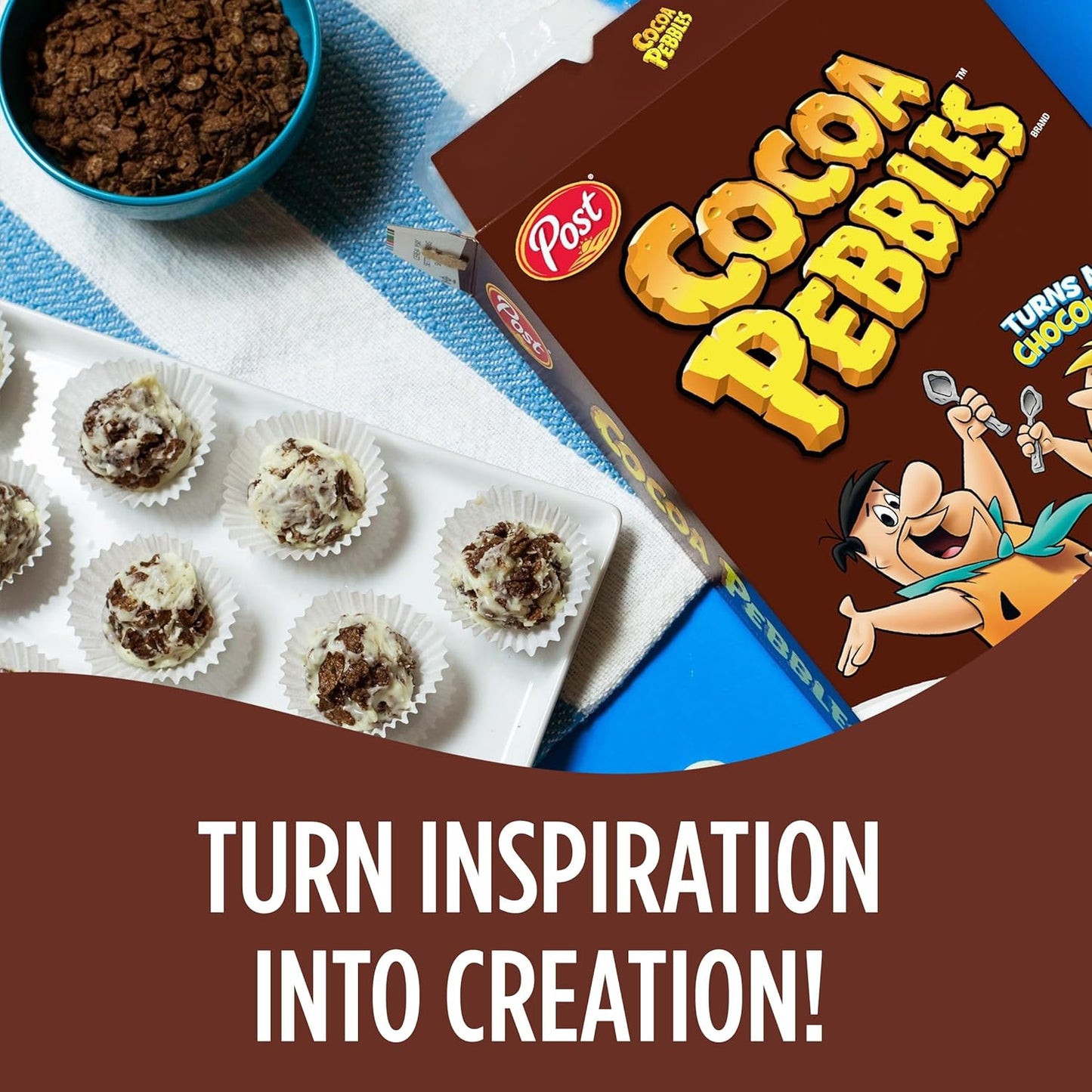 Cocoa PEBBLES Cereal – Fun Birthday Gift Box for Kids, Gluten Free Chocolatey Breakfast Surprise, 27.5 oz Mega Size