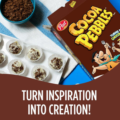 Cocoa PEBBLES Cereal – Fun Birthday Gift Box for Kids, Gluten Free Chocolatey Breakfast Surprise, 27.5 oz Mega Size