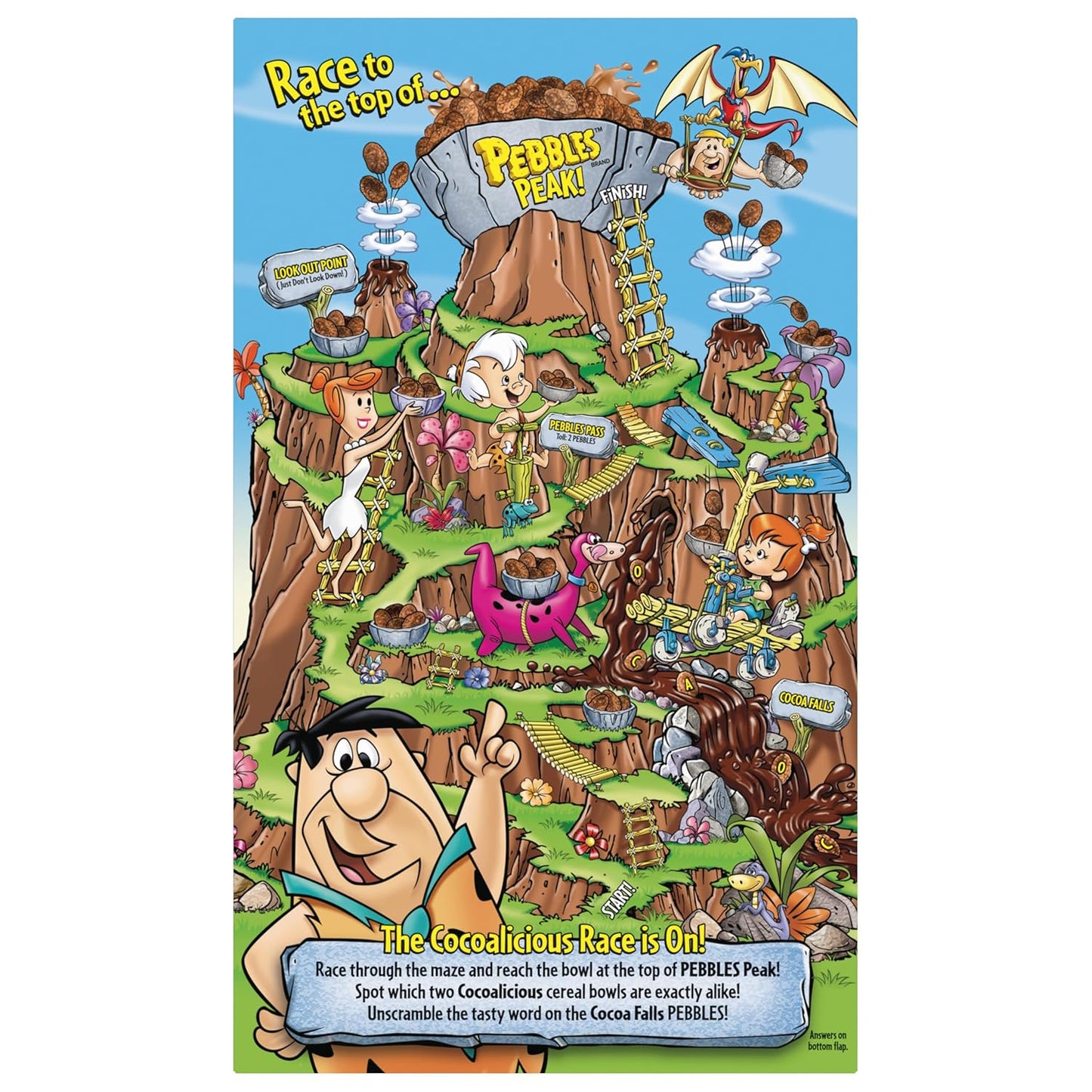 Cocoa PEBBLES Cereal – Fun Birthday Gift Box for Kids, Gluten Free Chocolatey Breakfast Surprise, 27.5 oz Mega Size