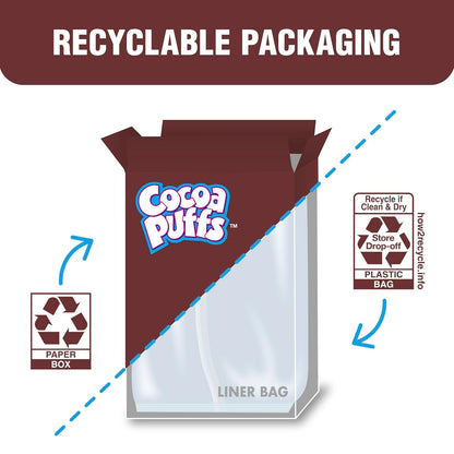 Cocoa Puffs Chocolatey Breakfast Cereal, Made with Whole Grain, 12 Vitamins and Minerals, Mega Size, 25.8 oz