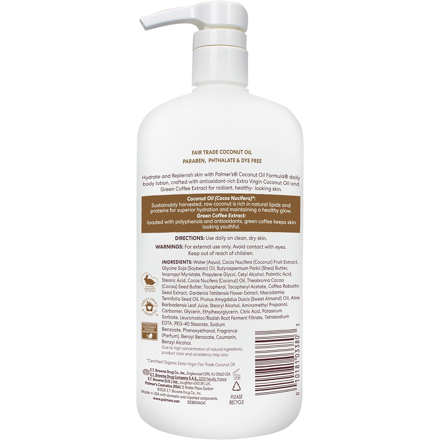 coconut oil base with green coffee extract antioxidants