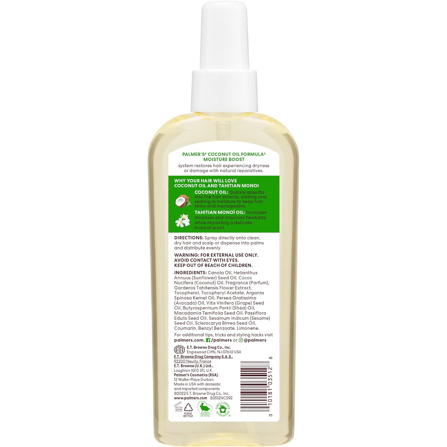 coconut oil + tahitian monoi natural oil blend for moisture lock-in