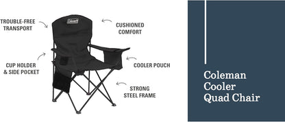 Coleman Portable Outdoor Lounge Chair with Built-In Cooler – Recline-Style Comfort for Screen-Free, Slow-Morning Patio Time