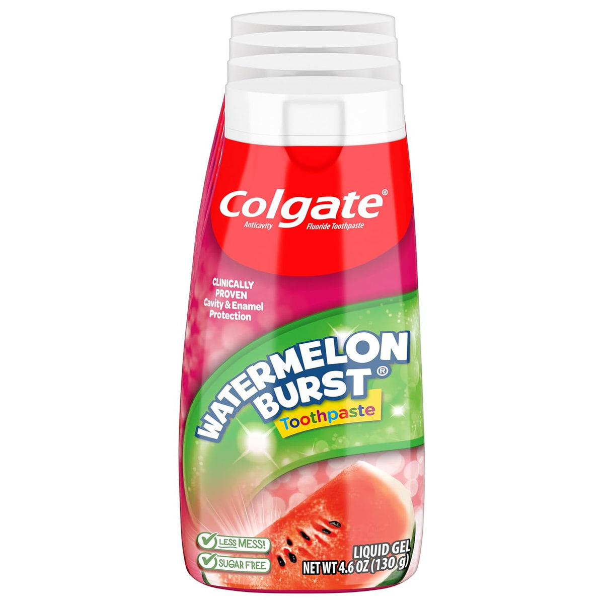 Colgate Anticavity Kids Toothpaste – Easy-Dispense Watermelon Fluoride Gel for Ages 2+ Minimizing Mess and Choking Risk